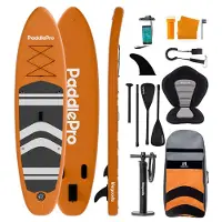 LifeGoods SUP Board - met Zitje - Opblaasbaar Paddle Board - Complete Set - Max. 135KG - 320x81cm - Oranje