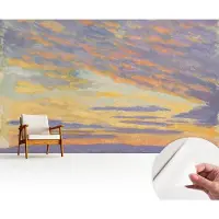 Wallfluent Zelfklevend Behang - Pastelkleurige hemel Stickerbehang op rol - 416x254 cm - Paars Zelfklevend Behang - Herpositioneerbaar - Voor de slaapkamer, woonkamer en hal Zelfklevend Behang