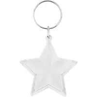 Combicraft Plexiglas sleutelhanger blanco ster 50x41mm - 10 stuks