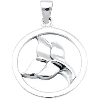 MOOYE ® - Collectie Zilveren Walvisstaart duo in ring kettinghanger