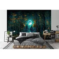 Consalnet Fotobehang - Bomen - Bos - Maan - Natuur - Vliesbehang - (368 x 254 cm)