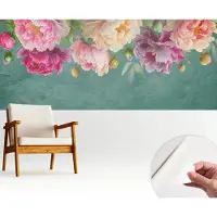 Wallfluent Zelfklevend Behang - Bloemige elegantie Stickerbehang op rol - 250x104 cm - Groente Zelfklevend Behang - Herpositioneerbaar - Naar de woonkamer, naar de hal Zelfklevend Behang