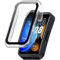 Strap-it Hard case bescherming - Stevig PC hoesje met glasplaat geschikt voor Huawei Band 8 - transparant
