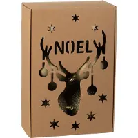J-Line kerstbal - kunststof - bruin - doos van 6