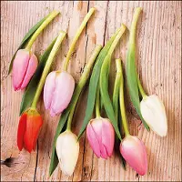 Ambiente Lunch Servetten Tulips On Wood - - 33x33 cm
