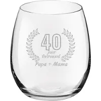 Royal Leerdam Gegraveerde Drinkglas 39cl Papa + mama 40 jaar getrouwd