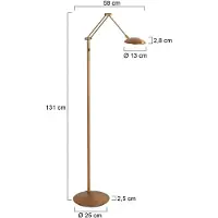 Steinhauer Leeslamp Daphne 2 4601BR – Bronzen vloerlamp met verstelbaar licht en afstandsbediening