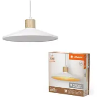Ledvance Pendelleuchte Decor Plaster Wood Weiß/Holzdekor Ø32cm max. 15W E27 aus Gips