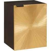 vidaXL Badkamerkast Zwart en Goud 38 x 33 x 48 cm Massief Mango Hout