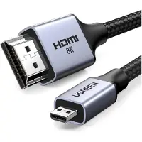 UGREEN HD164 Serie - Micro HDMI naar HDMI Kabel - 8K 60Hz - 1m - Grijs