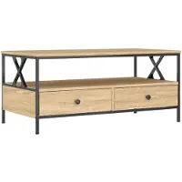 vidaXL Salontafel Sonoma-eik, 100x51x45 cm, houtvezel