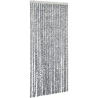 vidaXL Vliegengordijn 90x220 cm chenille grijs en zwart-wit