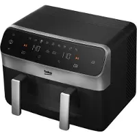 Beko FRL6488 dubbele Airfryer - Zwart - 9,5 l inhoud - 2400 W - Warmhoudfunctie - Timer