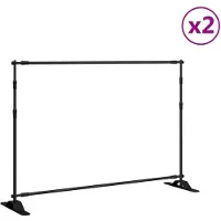 vidaXL Achtergrondstandaards 2 st 305x243 cm staal zwart