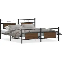 vidaXL Bedframe zonder matras metaal bruin eikenkleurig 160x200 cm