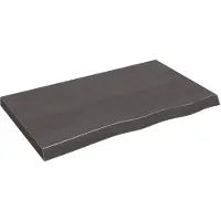 vidaXL Tafelblad 100x60x(2-6)cm behandeld eikenhout donkerbruin
