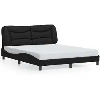 vidaXL Bedframe zonder matras "Hvar", zwart, 160x200 cm, kunstleer