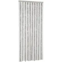 vidaXL Vliegenhor met lichtgrijs en wit design, 100x220 cm, chenille