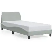 vidaXL Bedframe "Dover", lichtgrijs, 90x200 cm, fluweel