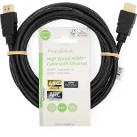 Nedis 3m high-speed HDMI kabel met ethernet, zwart, 4K, 3D en Deep Colour