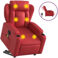 vidaXL Sta-op-massagestoel elektrisch kunstleer rood