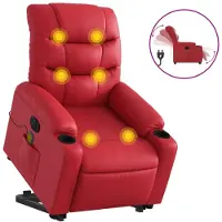 vidaXL Sta-op-massagestoel elektrisch kunstleer rood