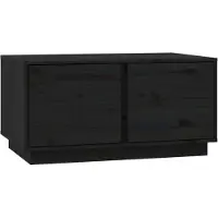 vidaXL Salontafel 80x50x40 cm massief grenenhout zwart