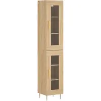 vidaXL Hoge kast 34,5x34x180 cm bewerkt hout sonoma eikenkleurig