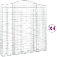vidaXL Schanskorven 4 st gewelfd 200x30x200/220 cm ijzer