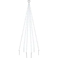 vidaXL Vlaggenmast kerstboom 108 LED's koudwit 180 cm