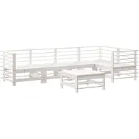 vidaXL 6-delige loungeset voor de tuin, wit, massief hout, grenen