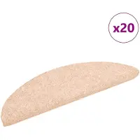 vidaXL Trapmatten Zelfklevend 20 stuks 56x17x3 cm lichtbruin Halfrond