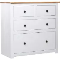 vidaXL Dressoir Panama Range 80x40x83 cm grenenhout wit