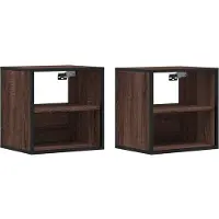 vidaXL Nachtkastjes 2st wandgemonteerd 40x31x39,5cm bruin eikenkleurig