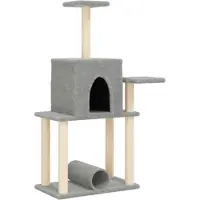 vidaXL Kattenmeubel met sisal krabpalen 122 cm lichtgrijs
