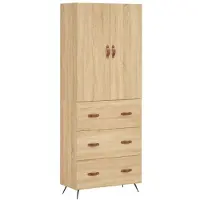 vidaXL Hoge kast 69,5x34x180 cm bewerkt hout sonoma eikenkleurig