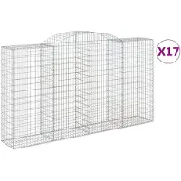 vidaXL Schanskorven 17 st gewelfd 300x50x160/180 cm ijzer