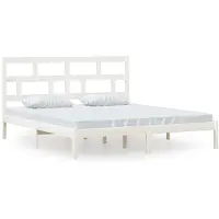 vidaXL Bedframe massief hout wit 180x200 cm