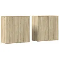 vidaXL Dressoirs 2 st 79x38x80 cm bewerkt hout sonoma eikenkleurig