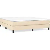 vidaXL Boxspringbedframe, crème, 160x200 cm, gestoffeerd