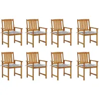vidaXL Tuinstoelen 8 st met kussens massief acaciahout