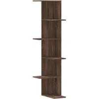 vidaXL Hoekwandschap 36,5x36,5x140 cm bewerkt hout bruin eikenkleurig
