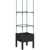 vidaXL Plantenbak met latwerk 40x40x142,5 cm polypropeen zwart