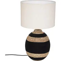 Atmosphera Tafellamp Jorik D35x58cm - Wit/Beige/Zwart - E27