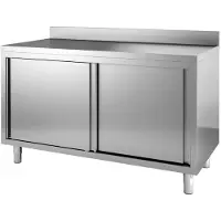 CombiSteel Professionele Werktafel | Schuifdeuren Rand | 140cm | RVS | | 7452.3085 | Horeca