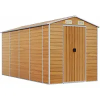vidaXL Tuinschuur 191x385x198 cm gegalvaniseerd staal lichtbruin