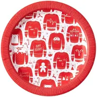 Ginger Ray - - Cosy Christmas – Borden Rood Witte Kersttrui (8 stuks)