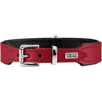 Hunter - Halsband Basic - Hondenhalsband Halsumfang 51-58 cm, rood/zwart
