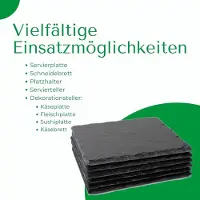Novaliv 12x leisteen onderzetters I 10x10 cm I vierkant I onderzetter whisky tafelonderzetter leisteen bord tafel plaats serveerschaal