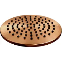 Brauer Copper Edition thermostatische inbouw regendouche met drukknoppen SET 59 met 20 cm douchekop en plafondarm en 3-standen handdouche en doucheslang en wandaansluitbocht koper geborsteld PVD